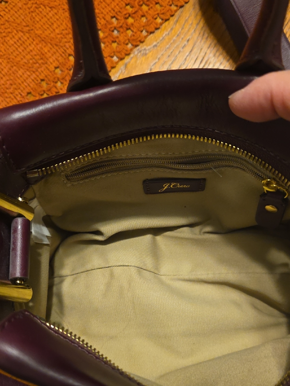J.Crew Harper Mini Satchel Italian Leather  BURGUNDY Merlot Crossbody - Picture 13 of 13